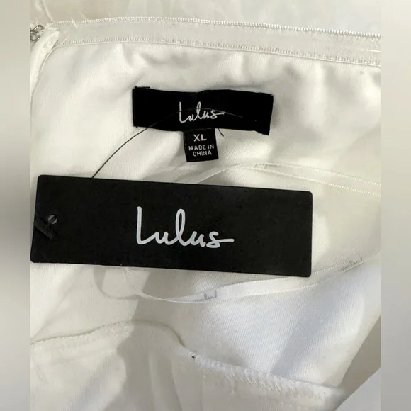 Lulus White Mini Chiffon Ruching w/ Ruffles Dress- size XL - Picture 8 of 9